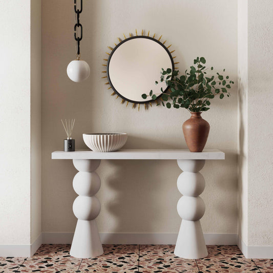 Lupita White Console Table