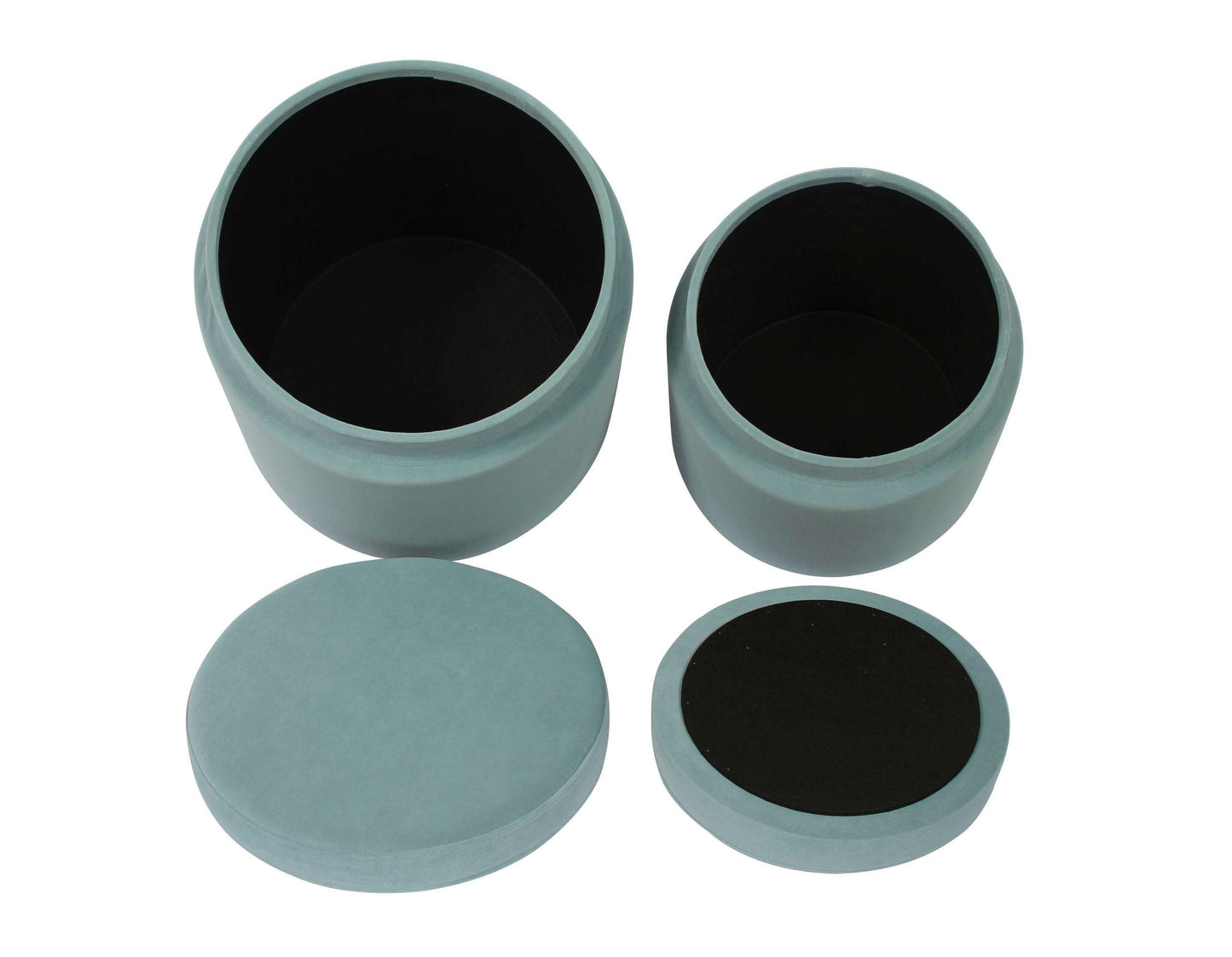 Kris Sea Blue Storage Ottomans - Set of 2