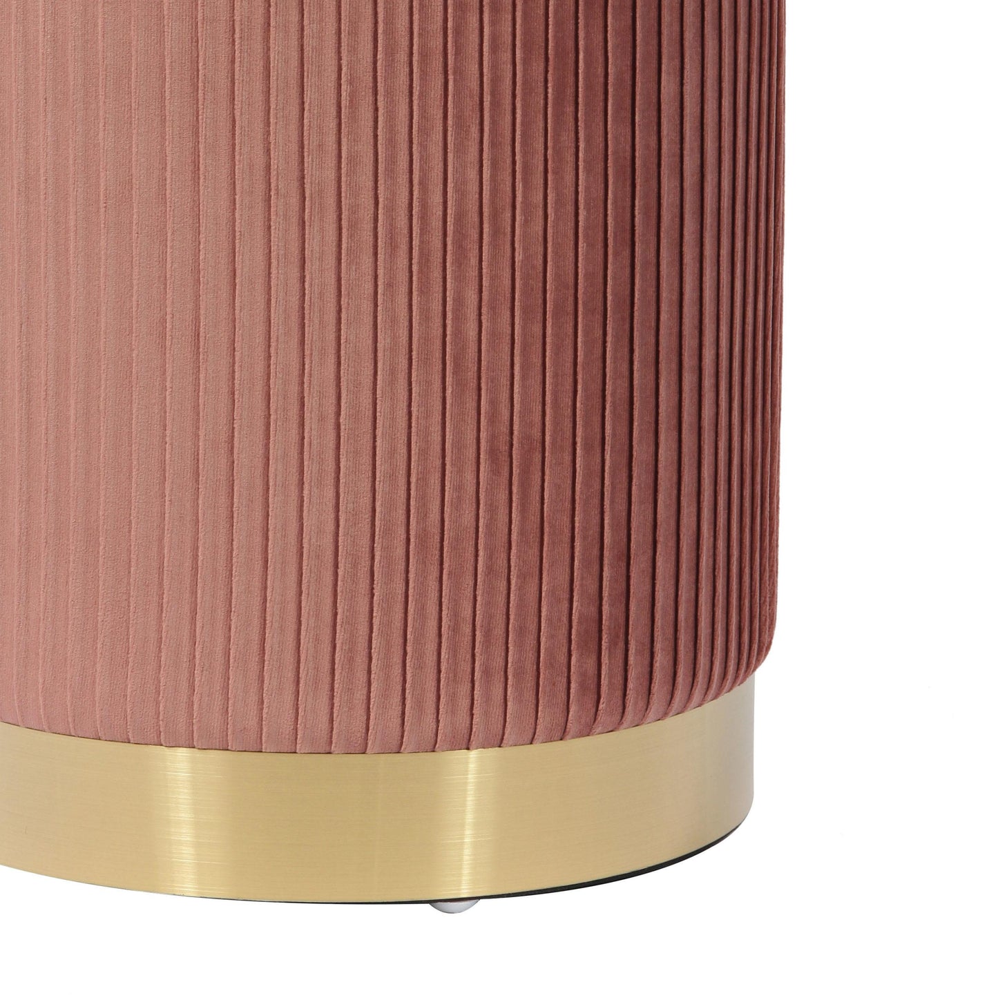 Zoe Blush Velvet Storage Ottoman