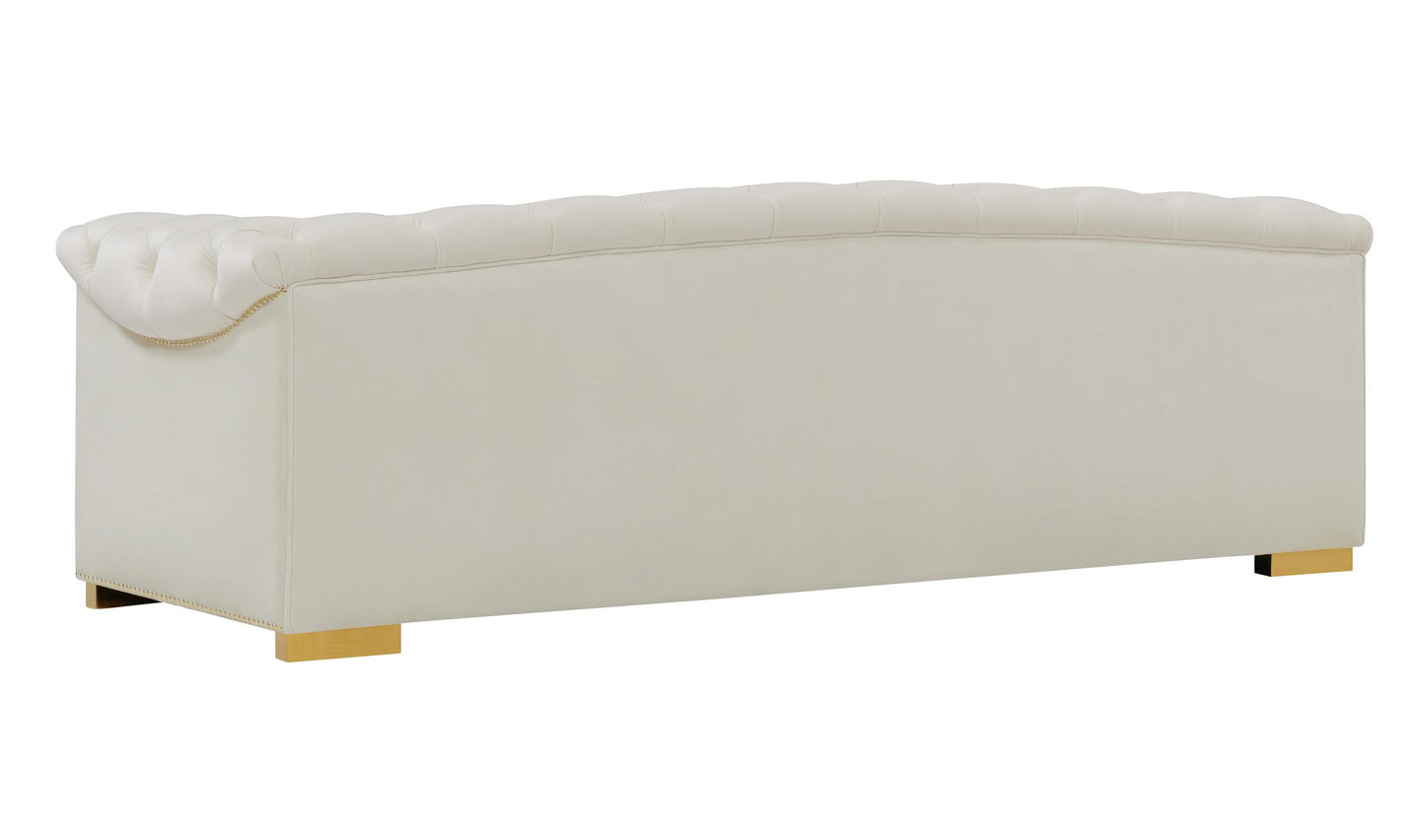 Farah Cream Velvet Sofa by Inspire Me! Home Decor