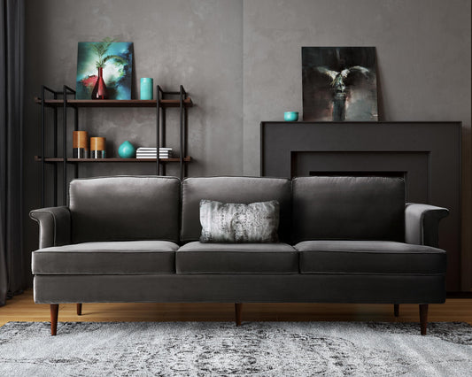 Porter Grey Velvet Sofa