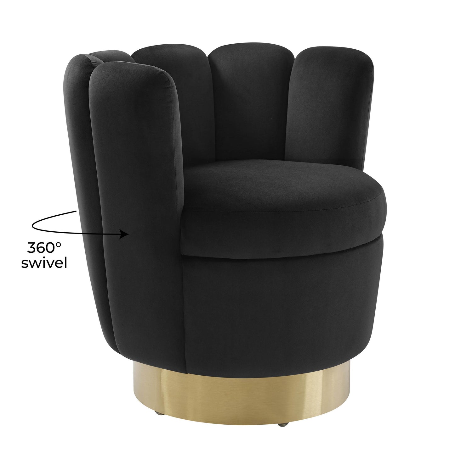 Yad Black Velvet Swivel Chair