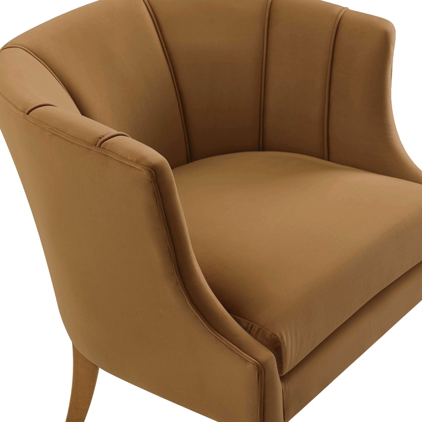 Turin Cognac Velvet Chair