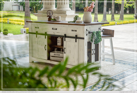 3 Drawer, 2 Sliding Doors, 4 Mesh Doors Kitchen Island