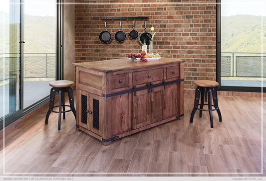 3 Drawer, 4 Doors, 2 Sliding Doors Kitchen Island