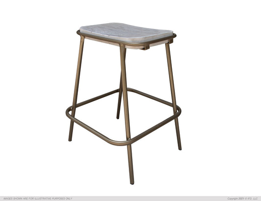 Metal Frame Wooden Seat 24" Stool