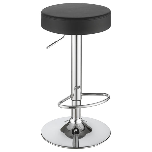 Ramses 29-inch Adjustable Bar Stool Chrome and Black
