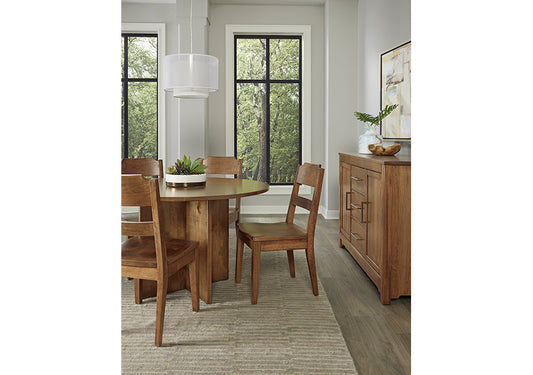 48 INCH ROUND TABLE W/ WOOD BASE