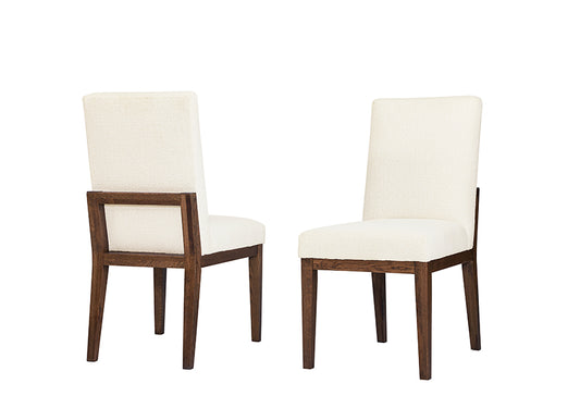 UPHOLSTERED SIDE CHAIR WHITE FABRIC