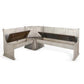 Homestead Hills Long Bench & Corner Back, Wood Seat