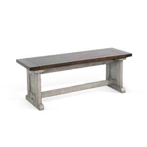 Homestead Hills Side Bench w/ Wood Seat