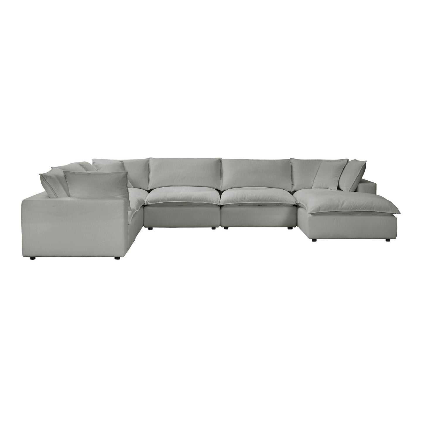 Cali Slate Modular 7 Piece Large Chaise Sectional