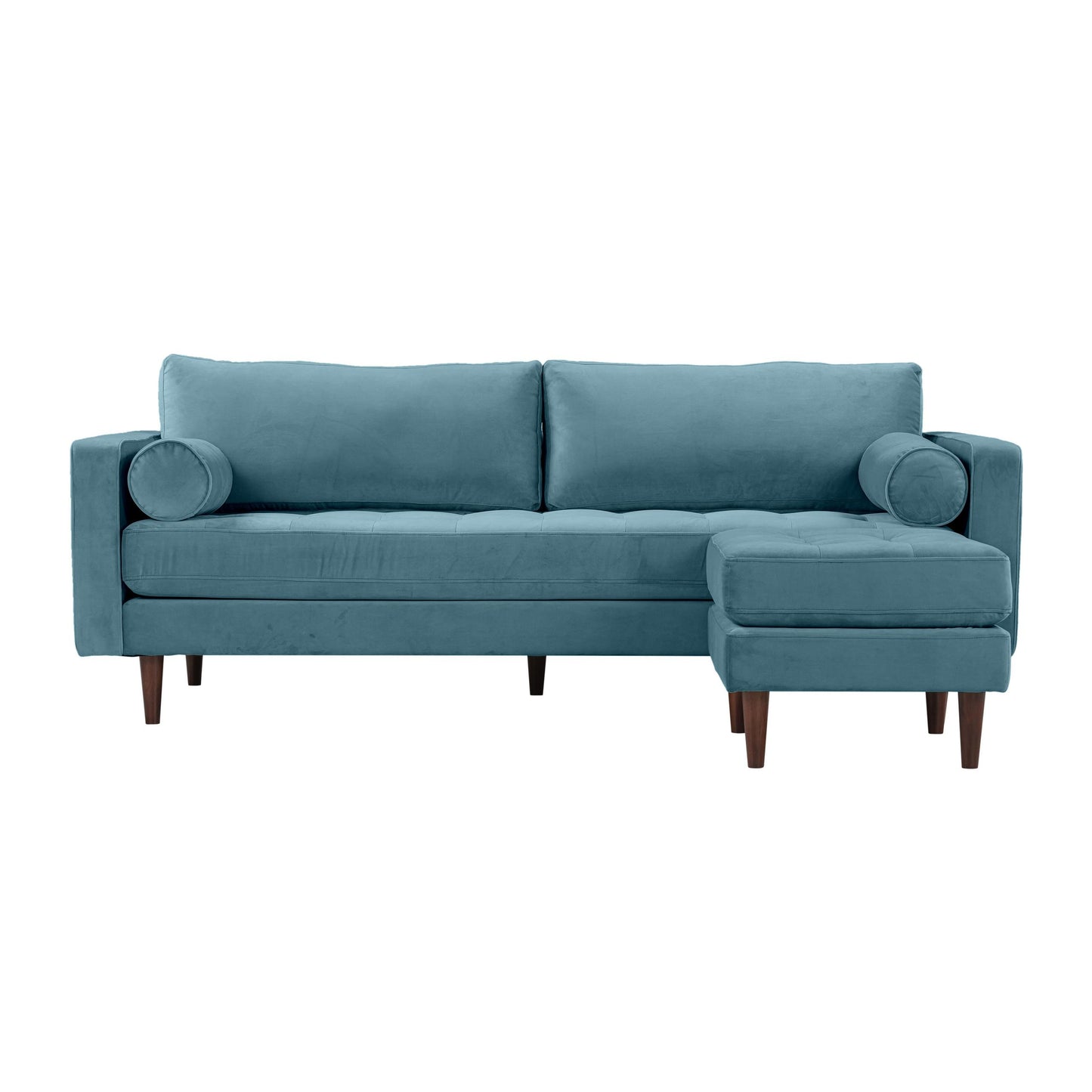 Cave Dusty Blue Velvet Sectional