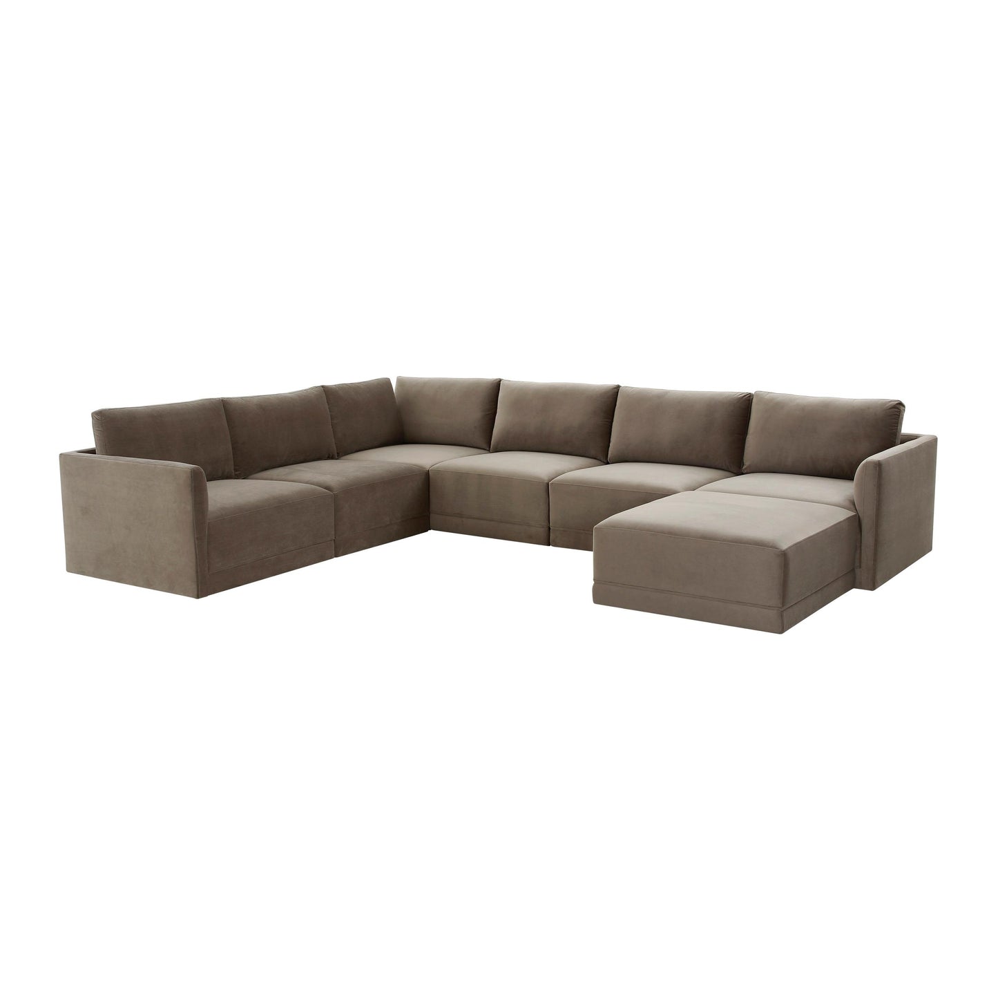 Willow Taupe Modular 7 Piece Large Chaise Sectional