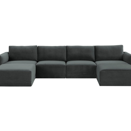 Willow Charcoal Modular 6 Piece U Sectional