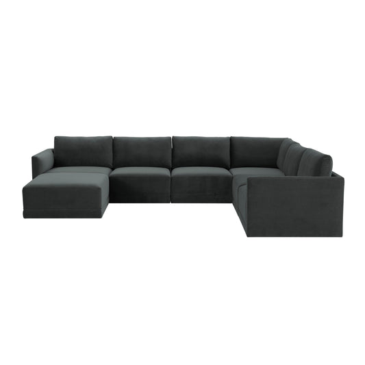 Willow Charcoal Modular 7 Piece Large Chaise Sectional