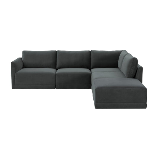 Willow Charcoal Modular 5 Piece RAF Sectional