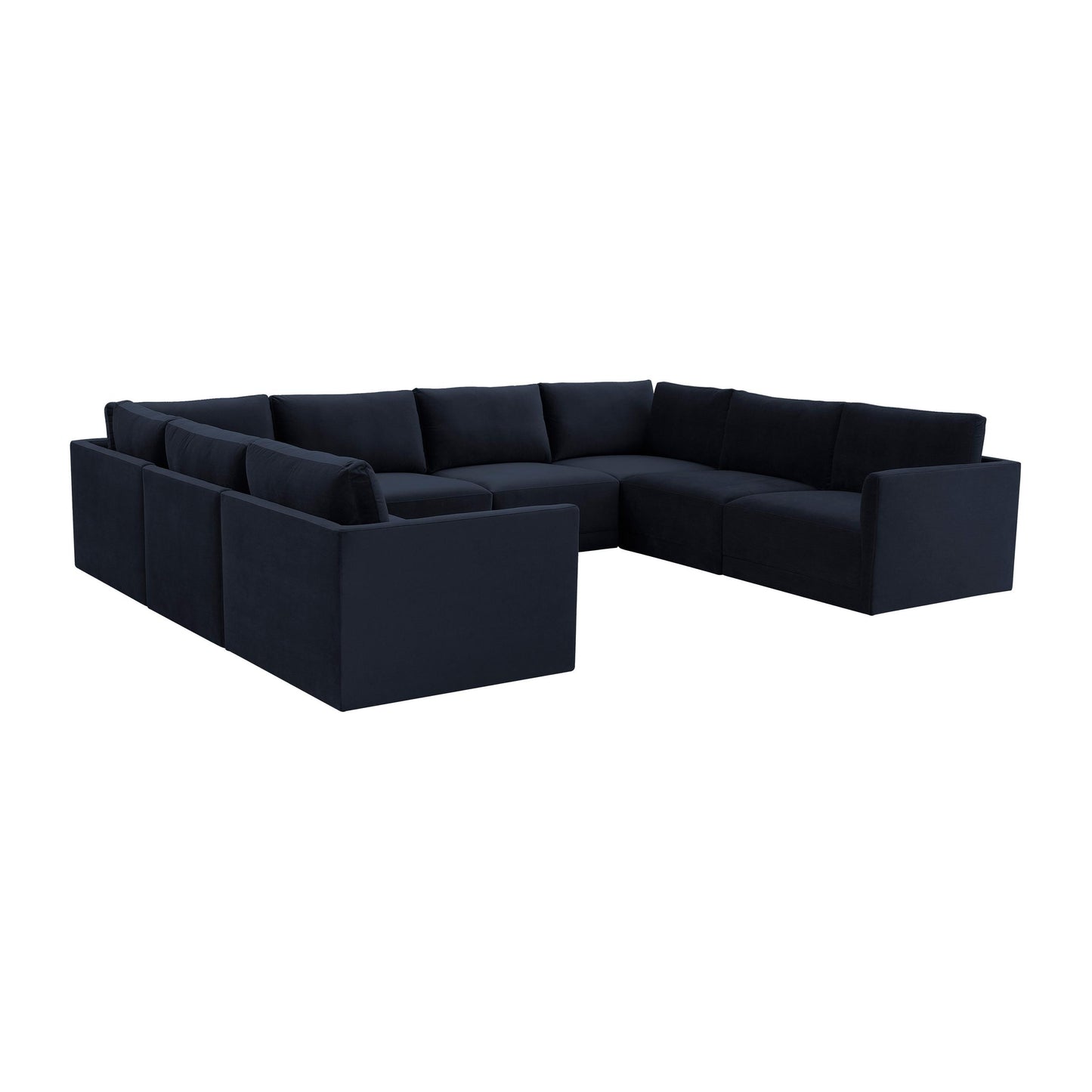 Willow Navy Modular 8 Piece Large U Sectional