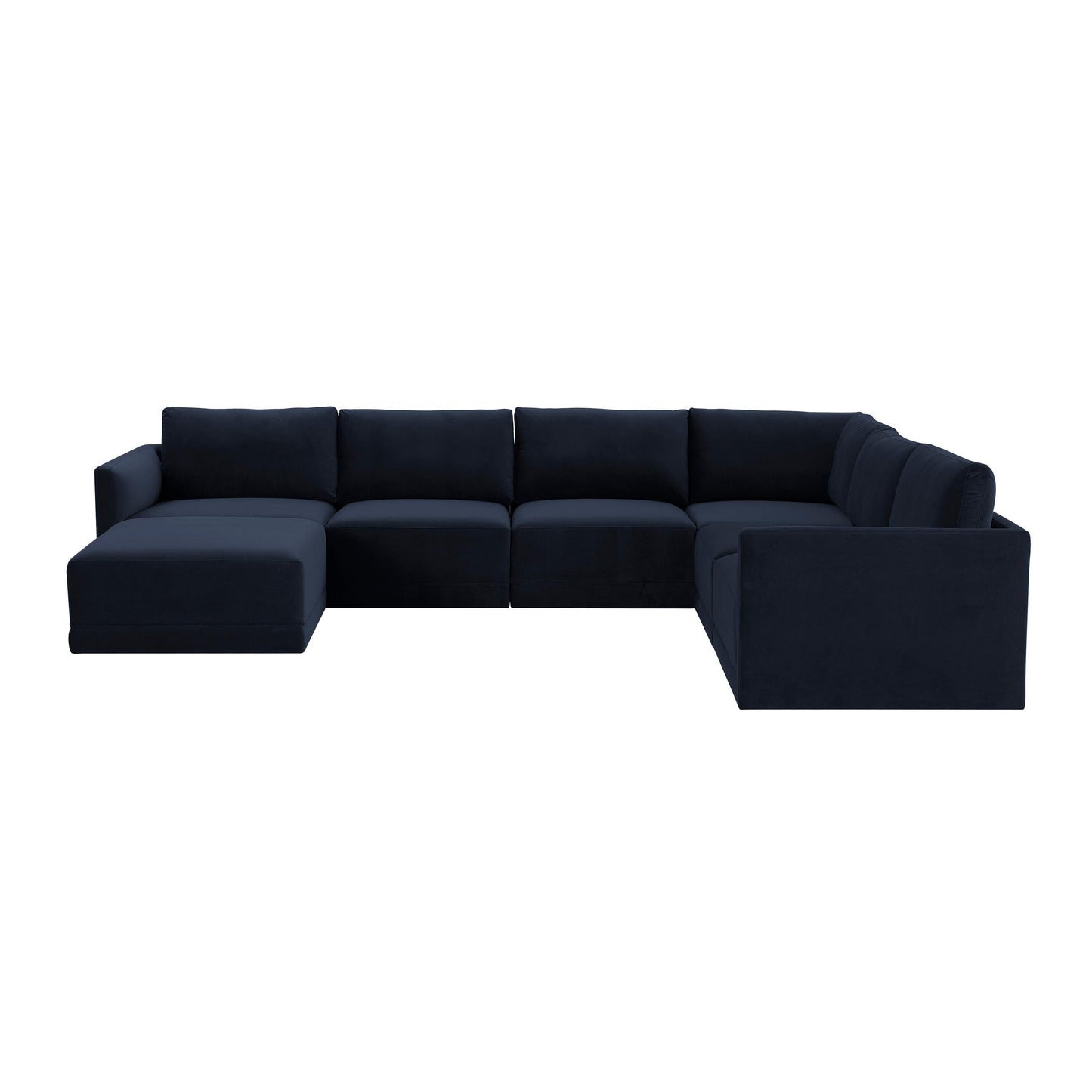 Willow Navy Modular 7 Piece Large Chaise Sectional