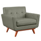 Lyon Smoke Grey Leather Chair