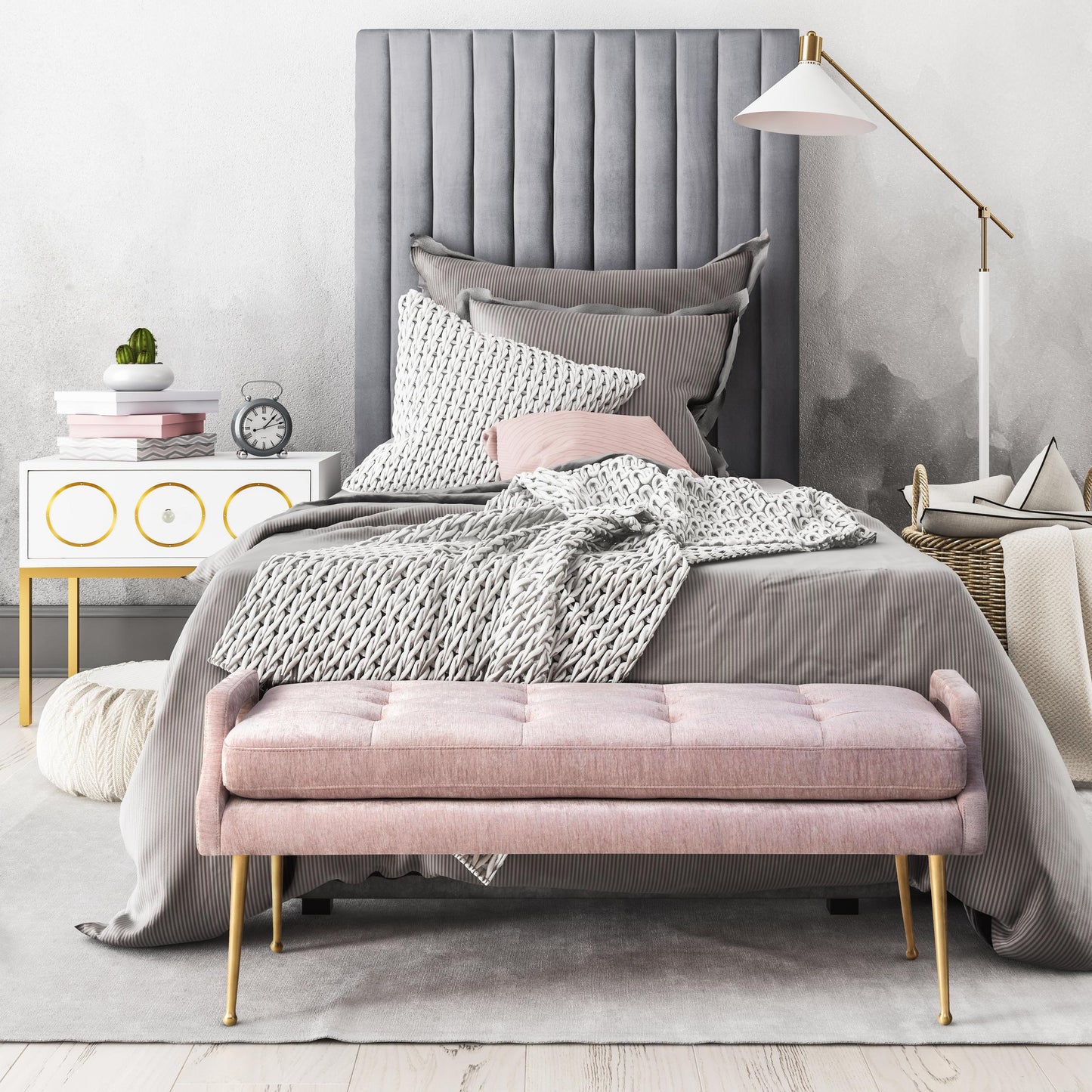 Arabelle Grey Bed in Twin
