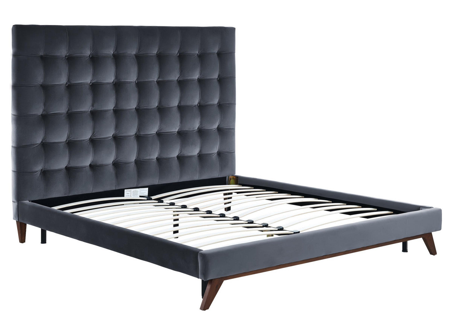 Eden Grey Velvet Bed in Queen