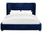 Finley Blue Velvet Bed in Queen