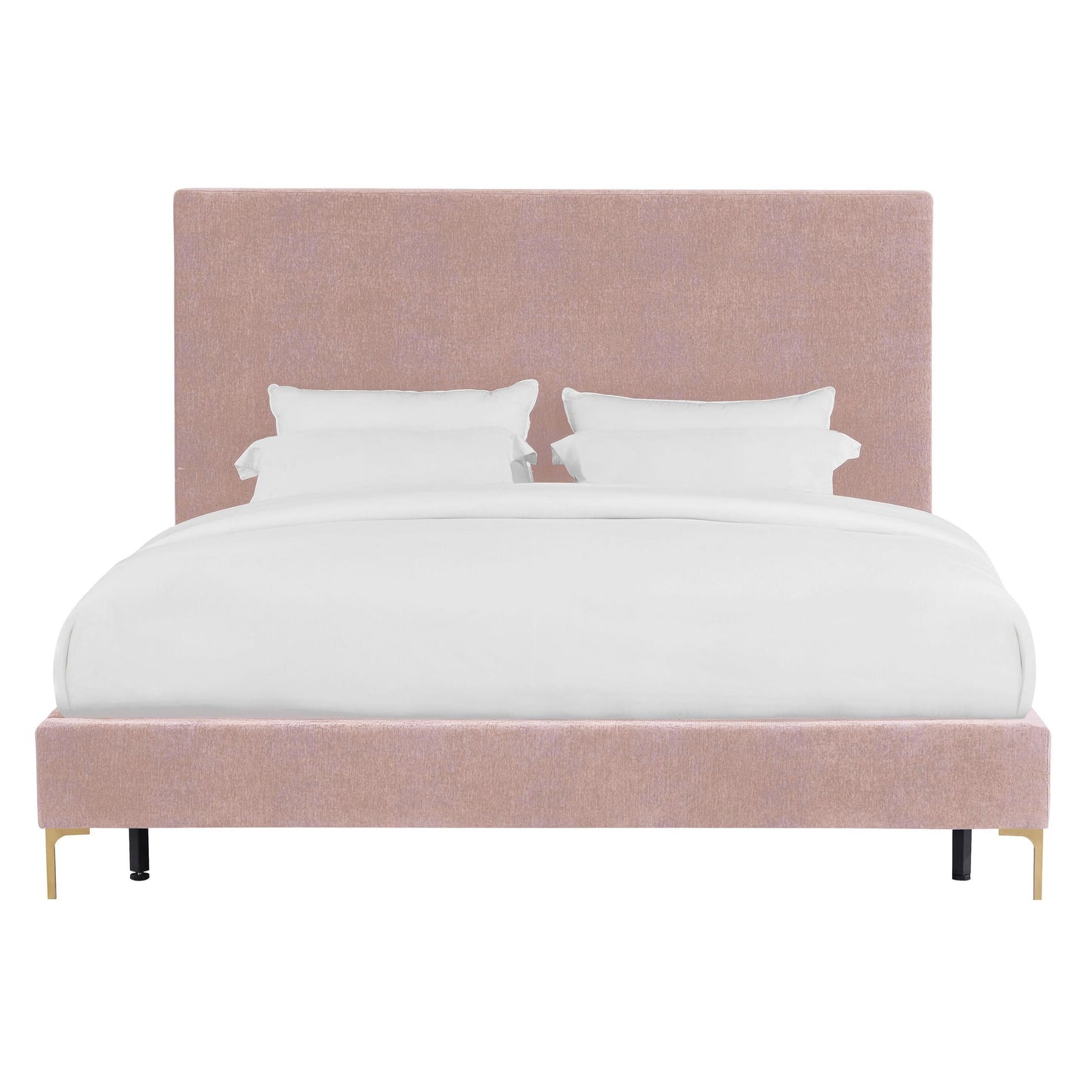 Delilah Blush Textured Velvet Bed in Queen