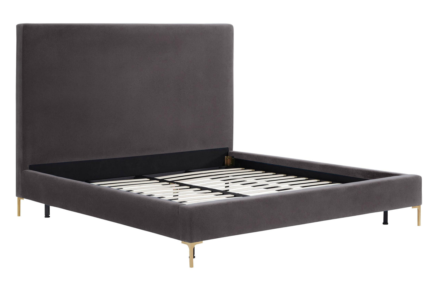 Delilah Grey Velvet Bed in King
