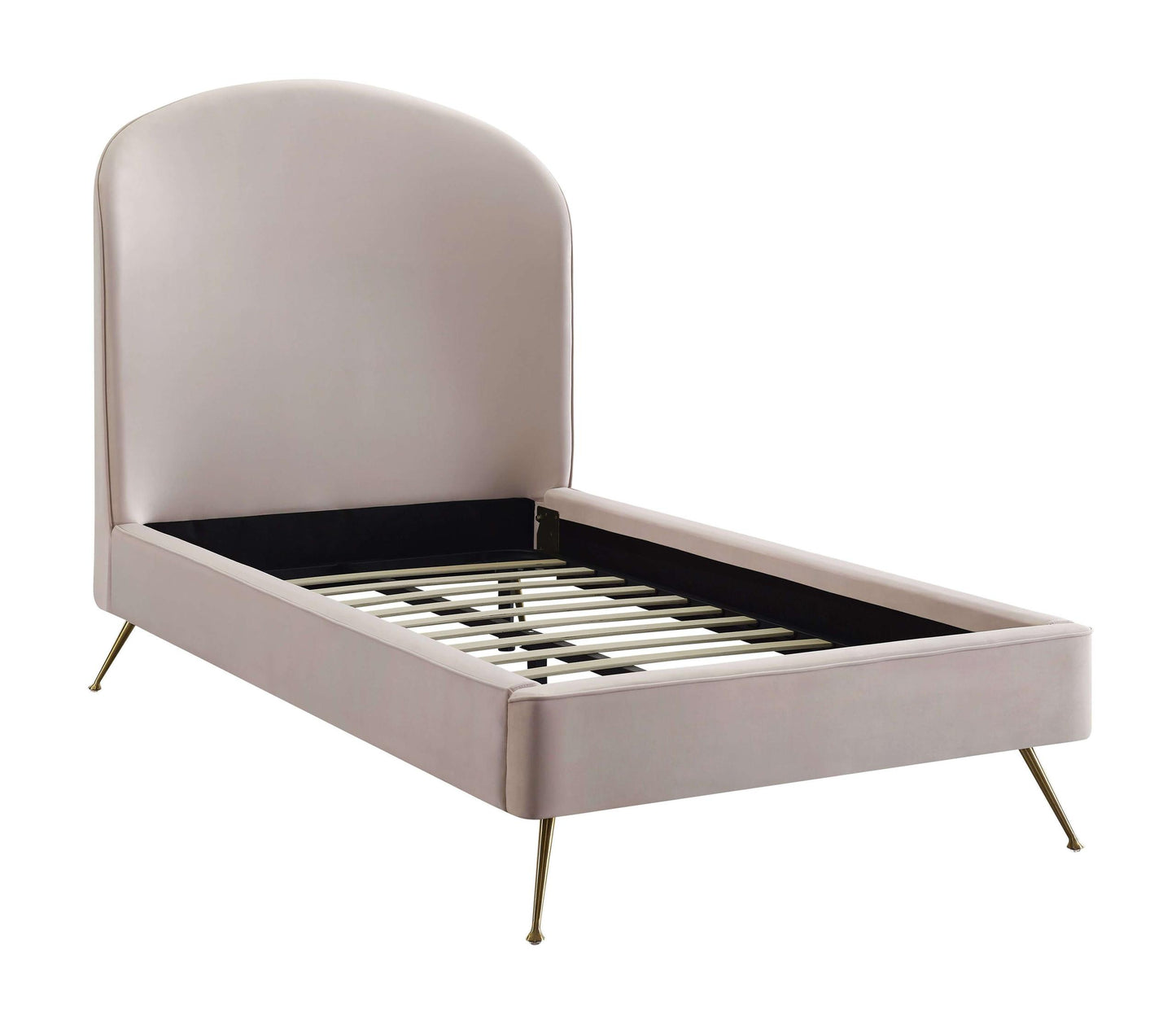 Vivi Blush Velvet Bed in Twin