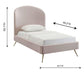 Vivi Blush Velvet Bed in Twin