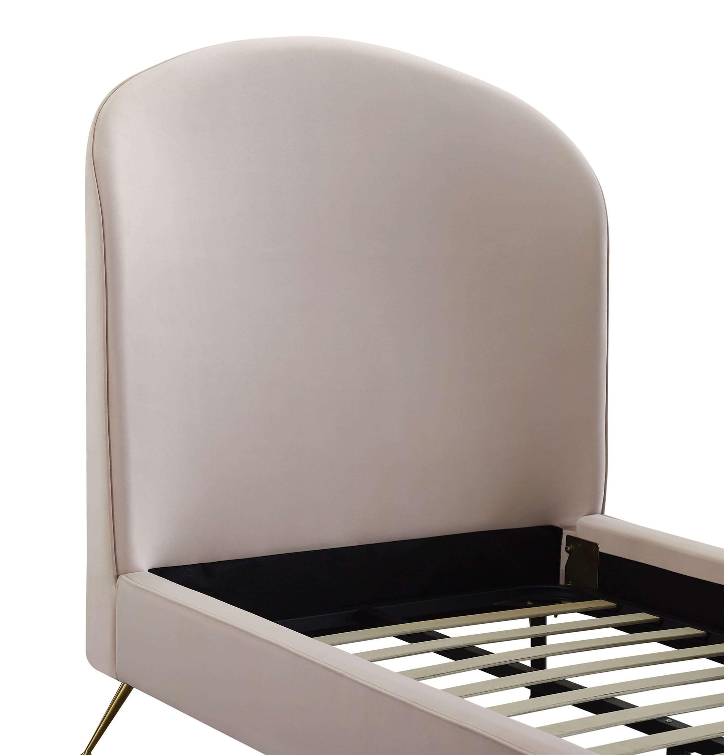 Vivi Blush Velvet Bed in Twin