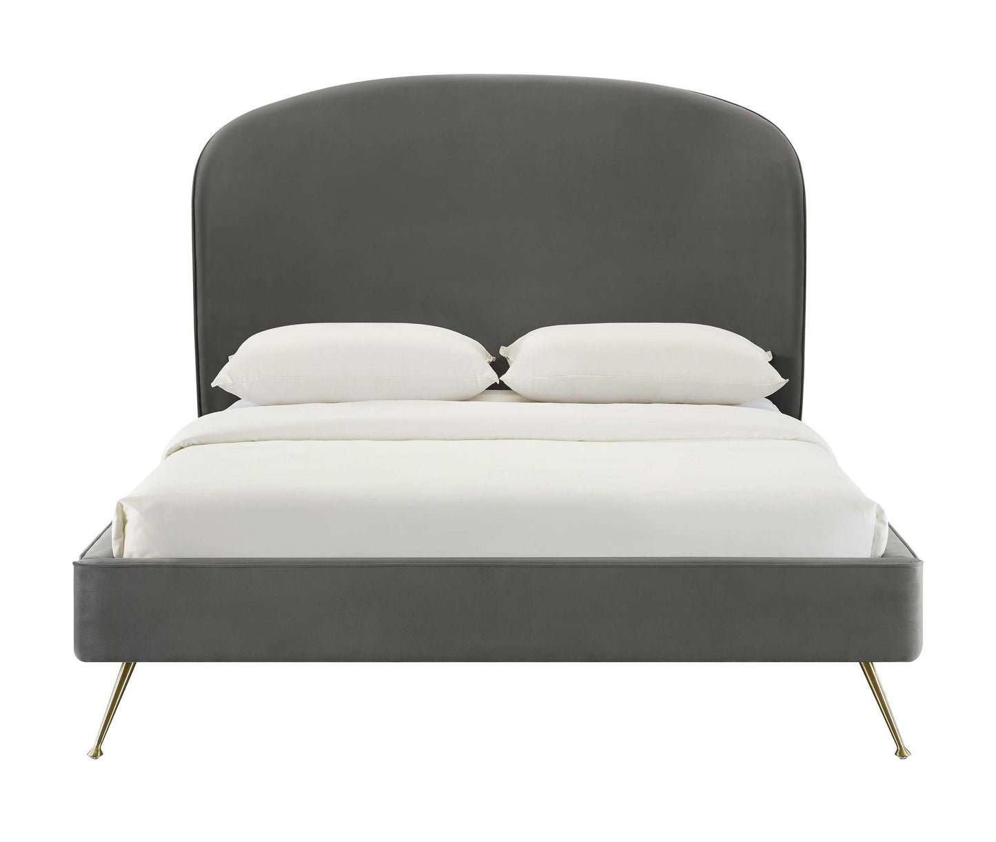 Vivi Grey Velvet Bed in King