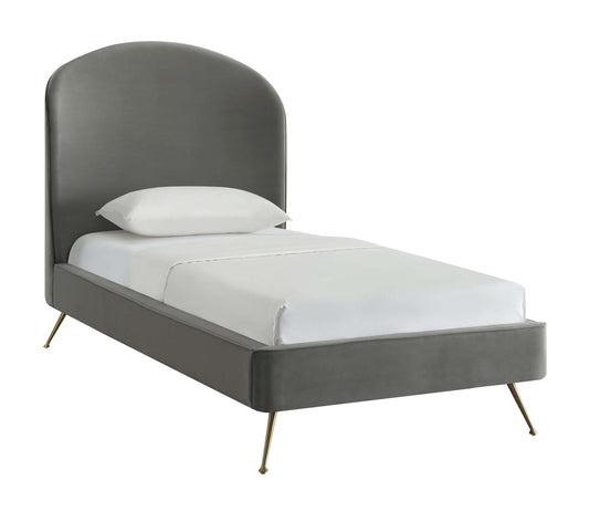 Vivi Grey Velvet Bed in Twin