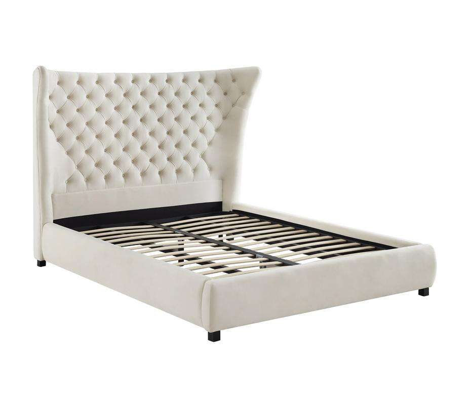 Sassy Cream Velvet King Bed