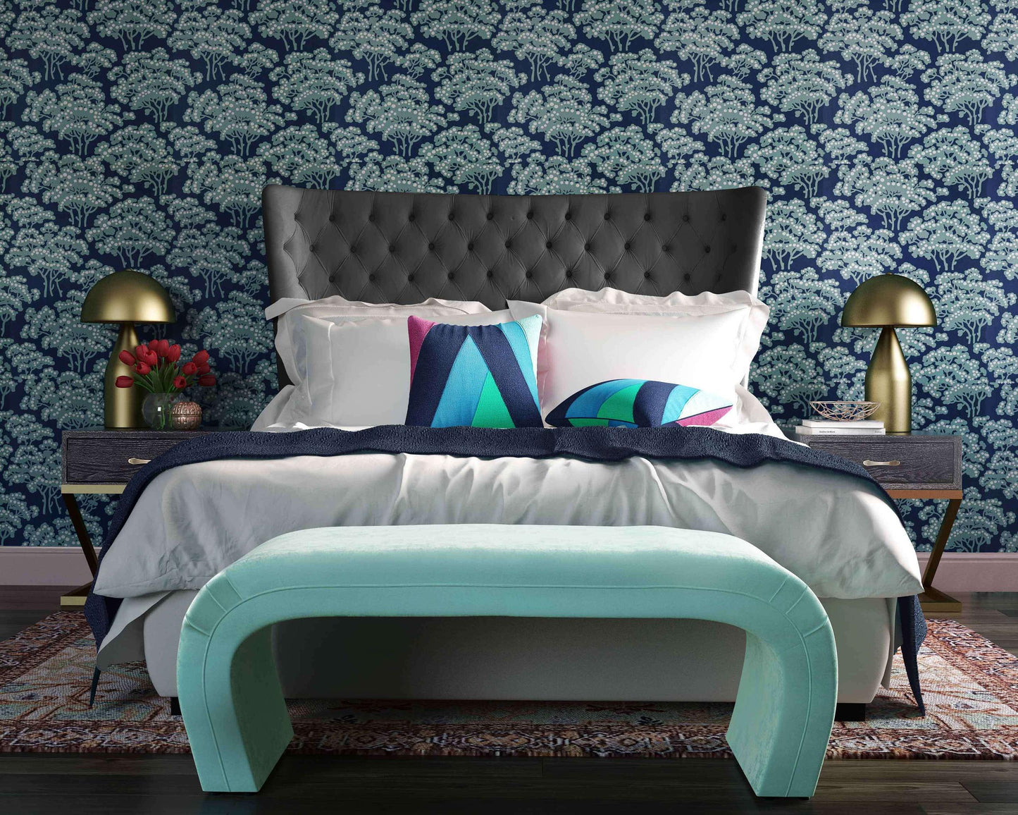 Sassy Grey Velvet Queen Bed