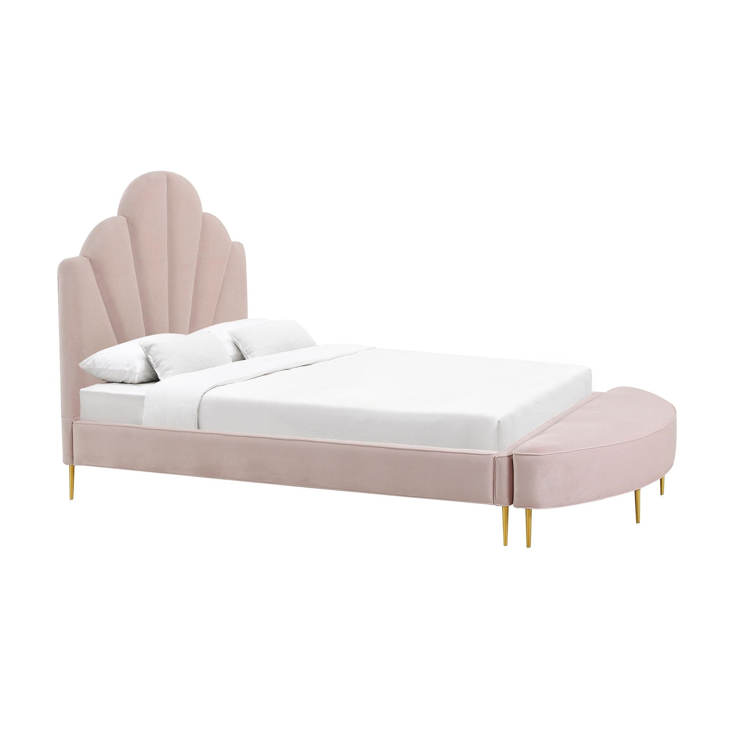 Bianca Blush Velvet Bed in Full