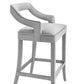 Tiffany Grey Velvet Bar Stool