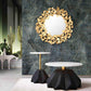 Lyrical Gold 27 Inch Round Wall Mirror