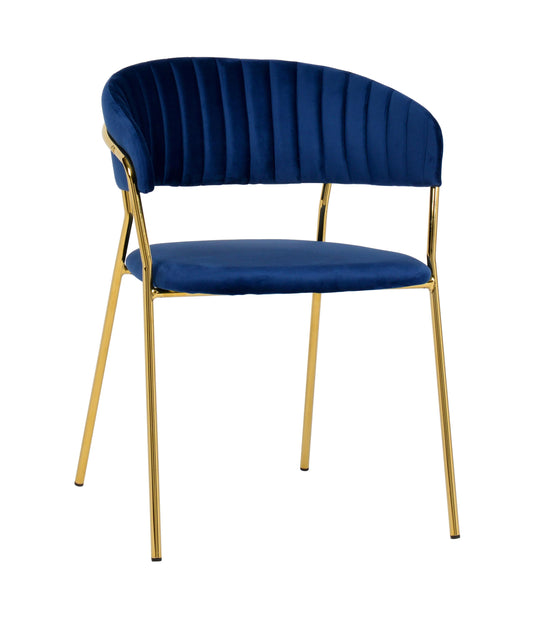Padma Navy Velvet Chair (Set of 2)