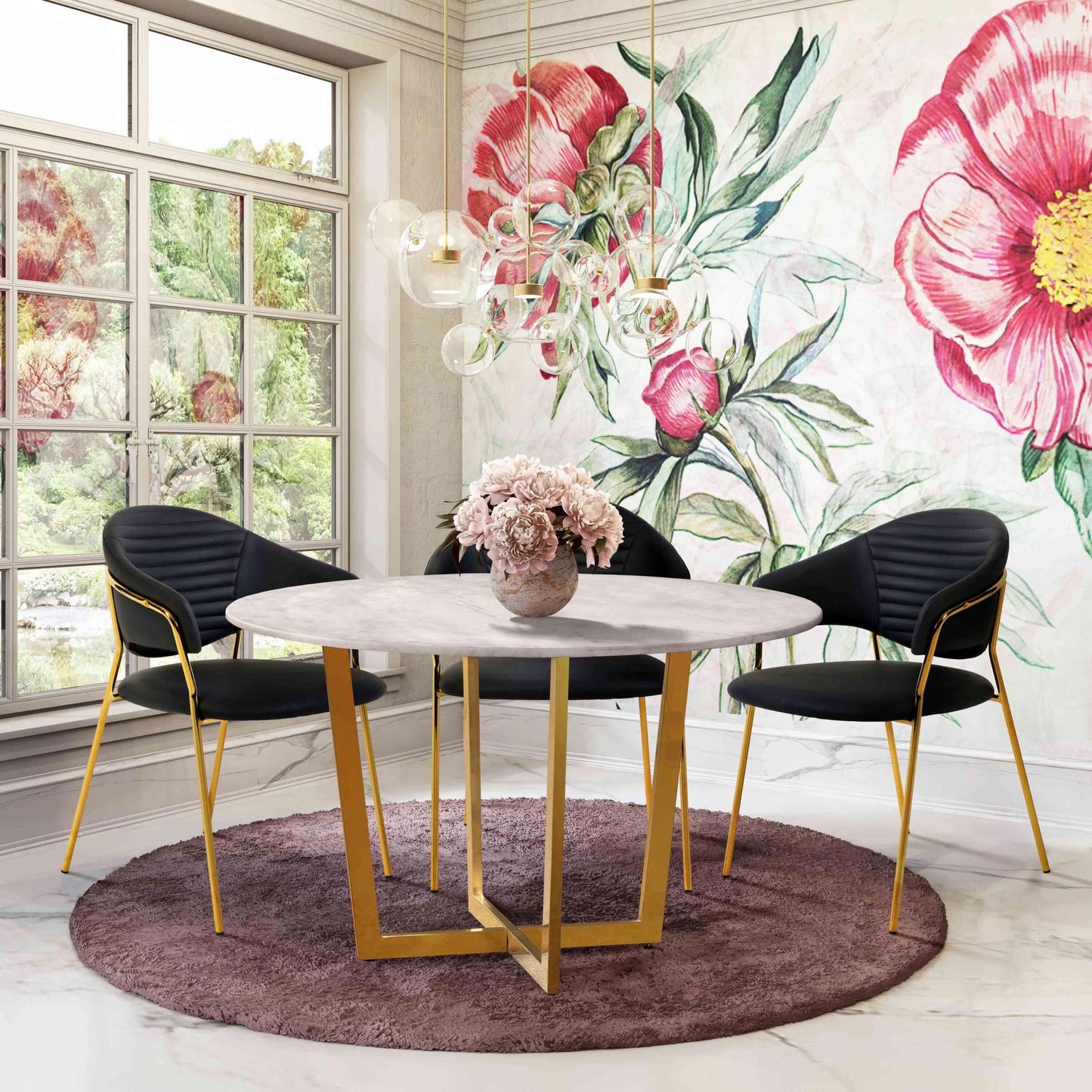 Cay Black Vegan Leather Chair (Set of 2)