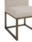 Haute Beige Linen Chair in Brass
