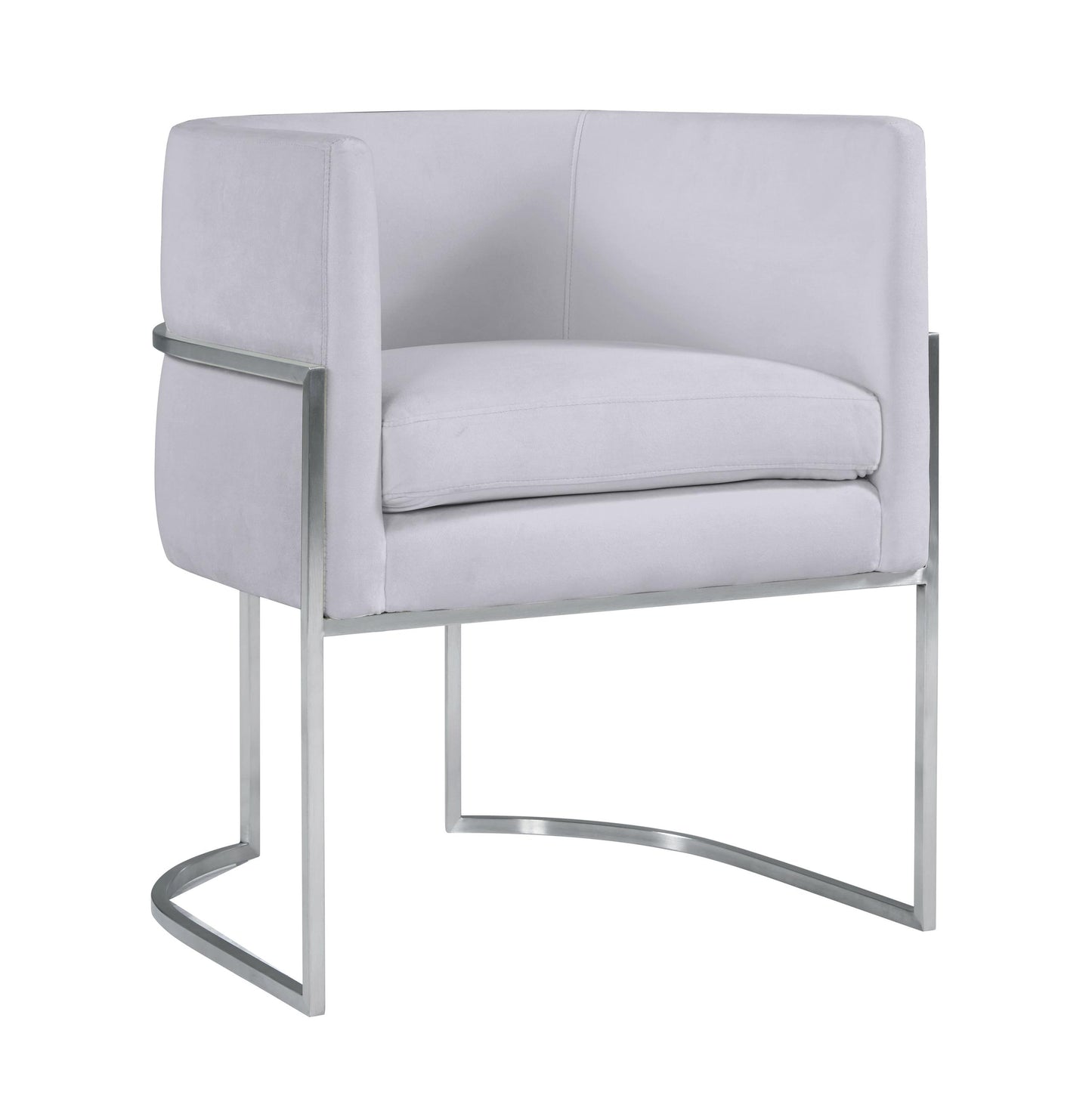 Giselle Grey Velvet Dining Chair - Silver Frame by Inspire Me! Home Decor