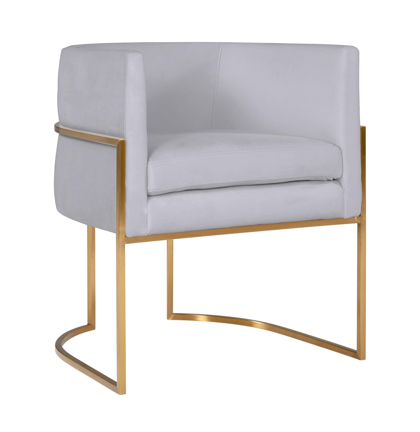 Giselle Grey Velvet Dining Chair - Gold Frame by Inspire Me! Home Decor