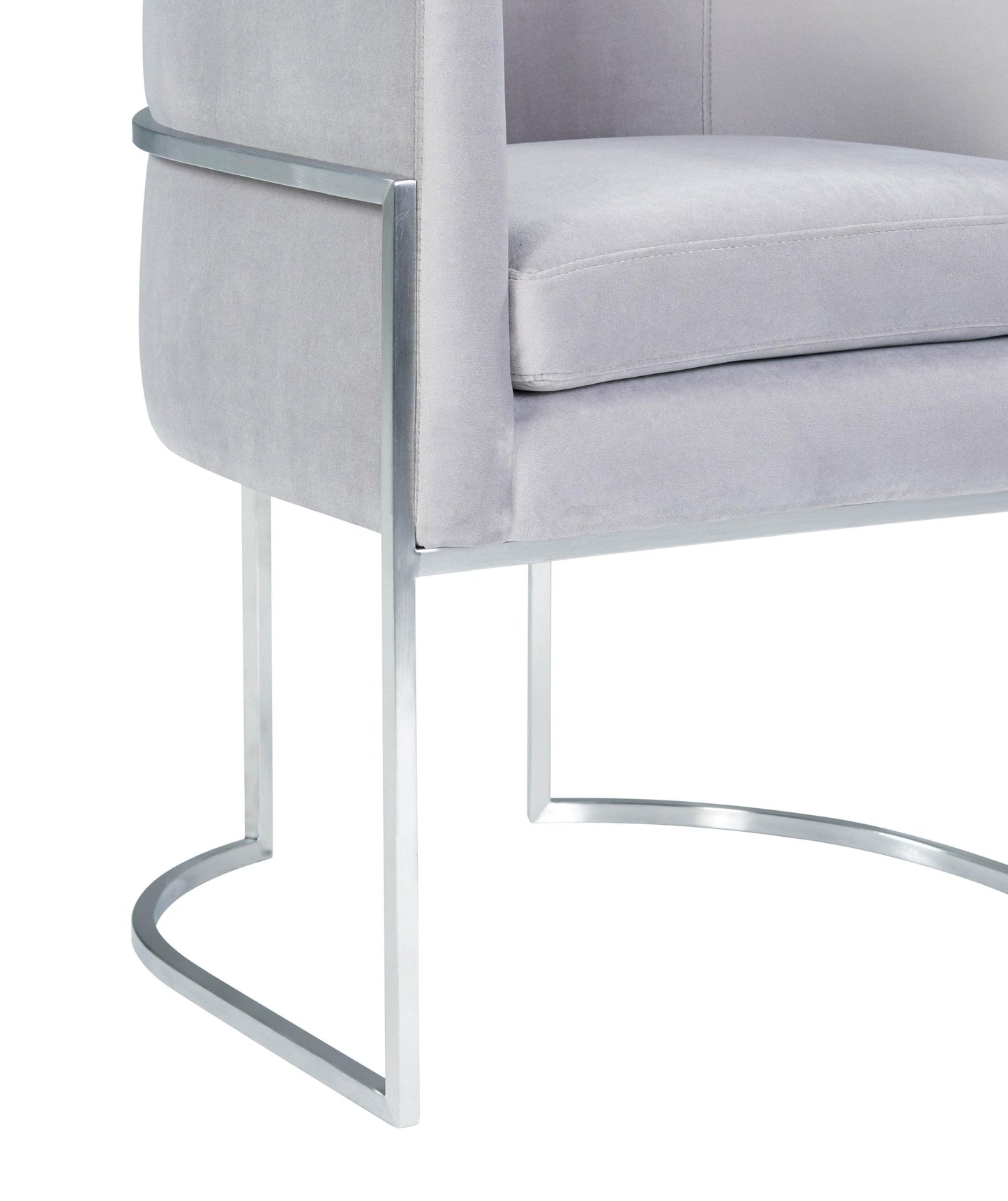 Giselle Grey Velvet Dining Chair - Silver Frame by Inspire Me! Home Decor