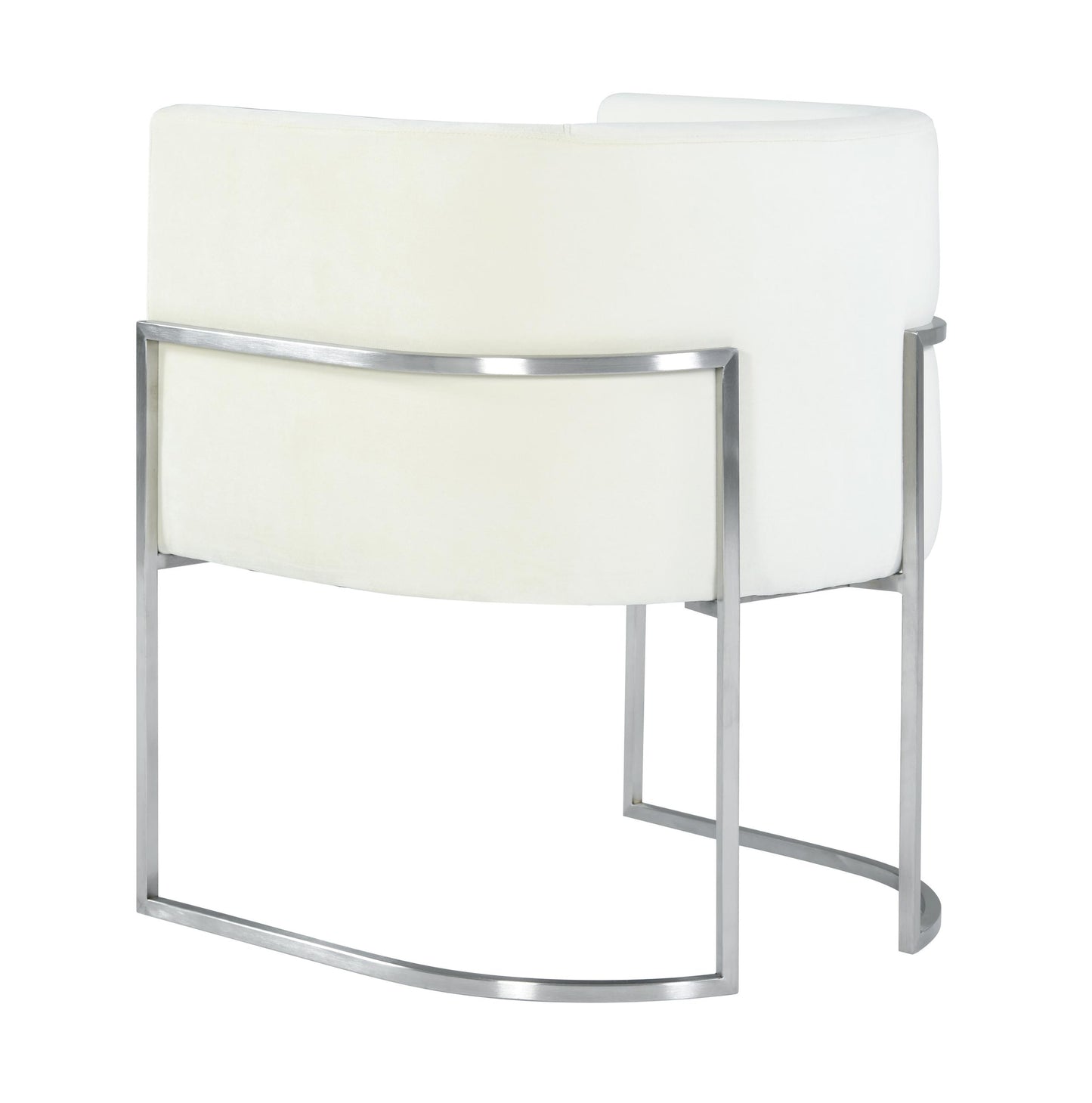 Giselle Cream Velvet Dining Chair - Silver Frame by Inspire Me! Home Decor