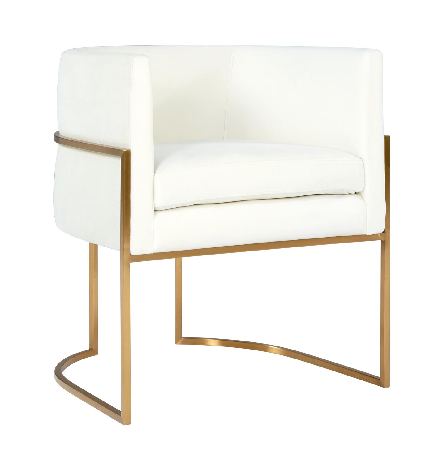 Giselle Cream Velvet Dining Chair - Gold Frame by Inspire Me! Home Decor