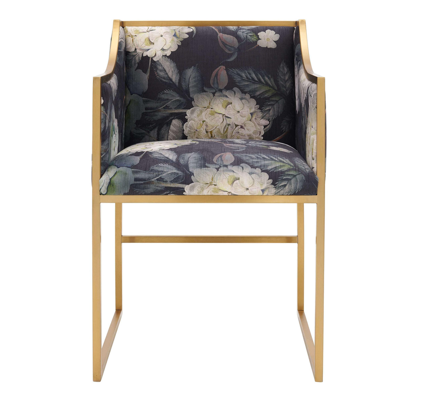 Atara Floral Velvet Gold Chair