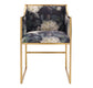 Atara Floral Velvet Gold Chair