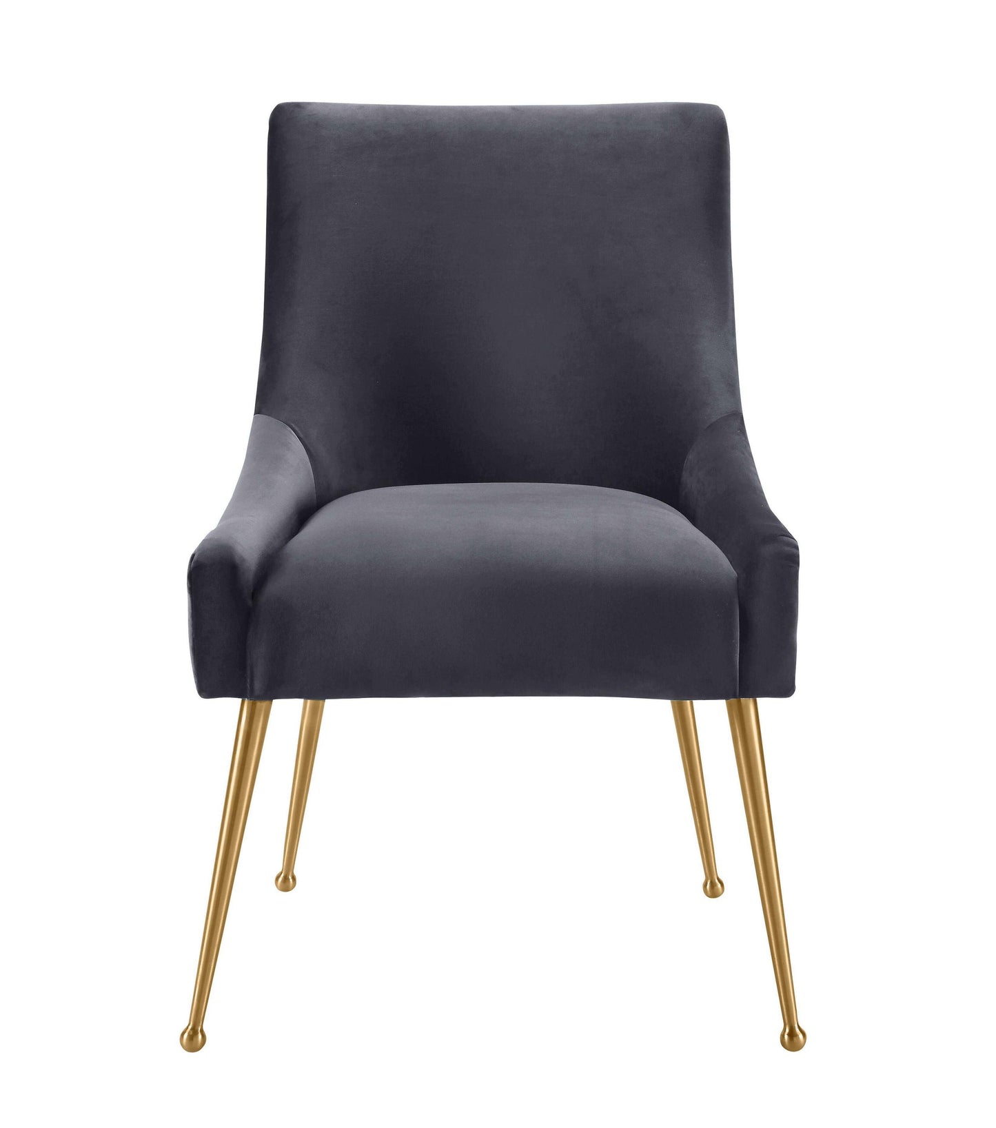 Beatrix Pleated Dark Grey Velvet Side Chair